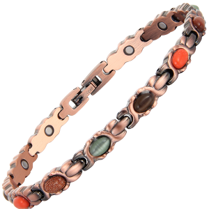 Pure Copper Bracelet for women inlay natural stones in colors
