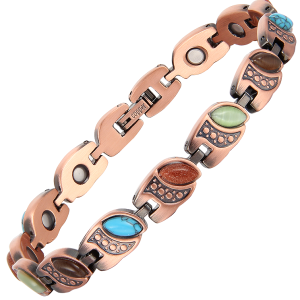 Pure Copper Bracelet for women inlay natural stones in colors