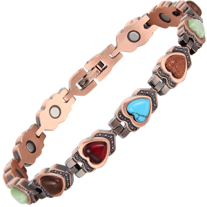 Pure Copper Bracelet for women inlay natural stones in colors