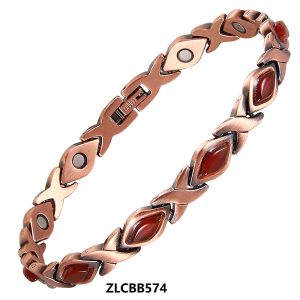 Pure Copper Bracelet for women inlay natural stones in colors